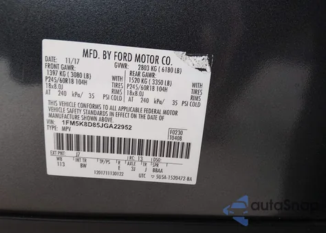 2018 Ford Explorer Xlt from USA, damaged, VIN 1FM5K8D85JGA22952